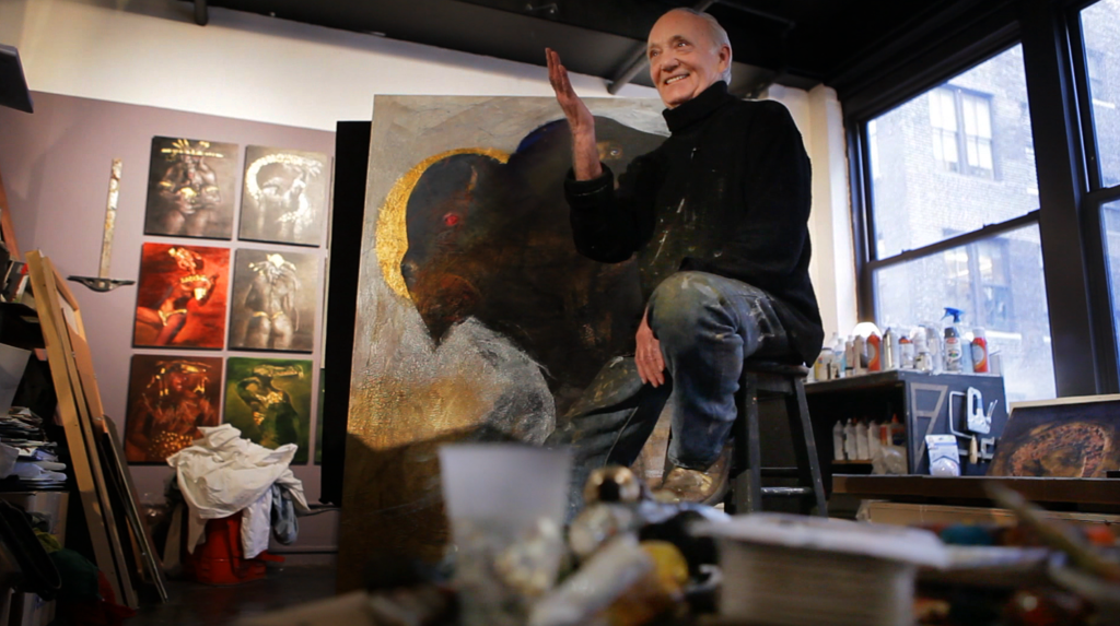 Marshall Arisman in his studio during Unlocking the Creative Self filming